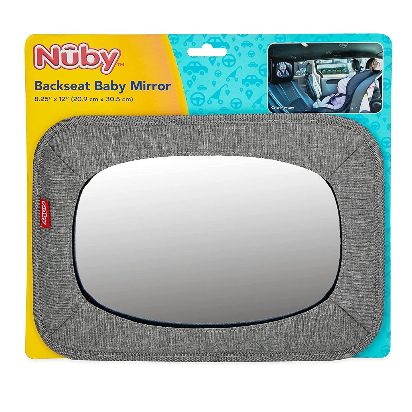 Shatterproof Backseat Baby Mirror: Rear Facing, Grey, 8.62 x 12.25 in / 21.9 x 31 cm