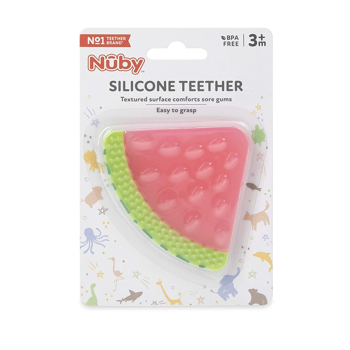 Nuby 100% Silicone Fruit Teether: 3M+, Designs Vary, Multi