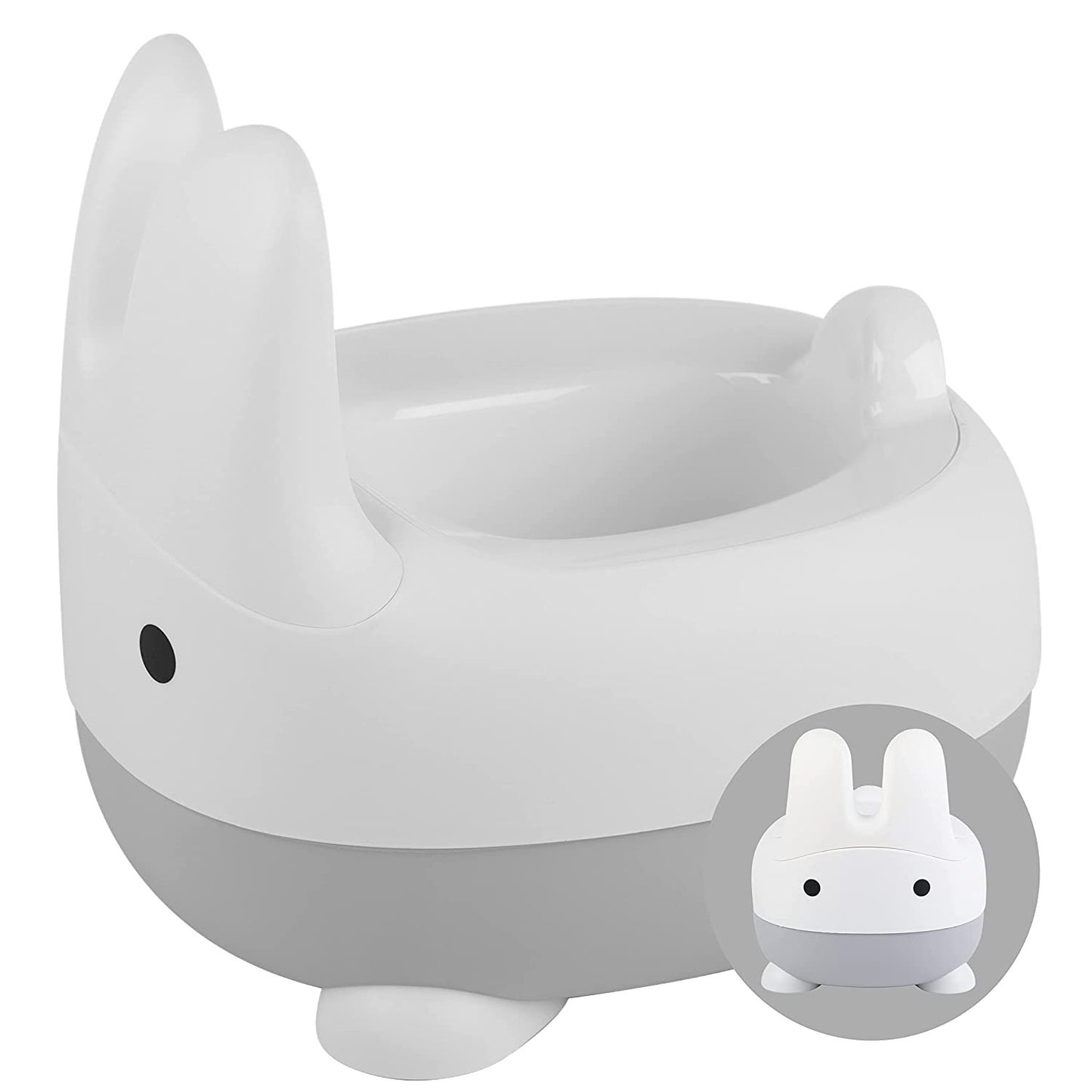 ToeZee Bunny Toddler Potty Training Toilet Seat - Comfortable Toddler Toilet Seat - Easy to Clean Removable Bowl - Non-Slip Kids Potty Chair - Toddler Potty Seat for Boys & Girls (Gray)