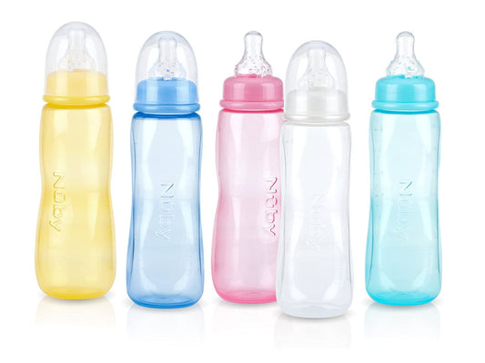 Nuby Standard Neck Tinted Bottle, 8 Ounce, Colors May Vary, 1 Pack