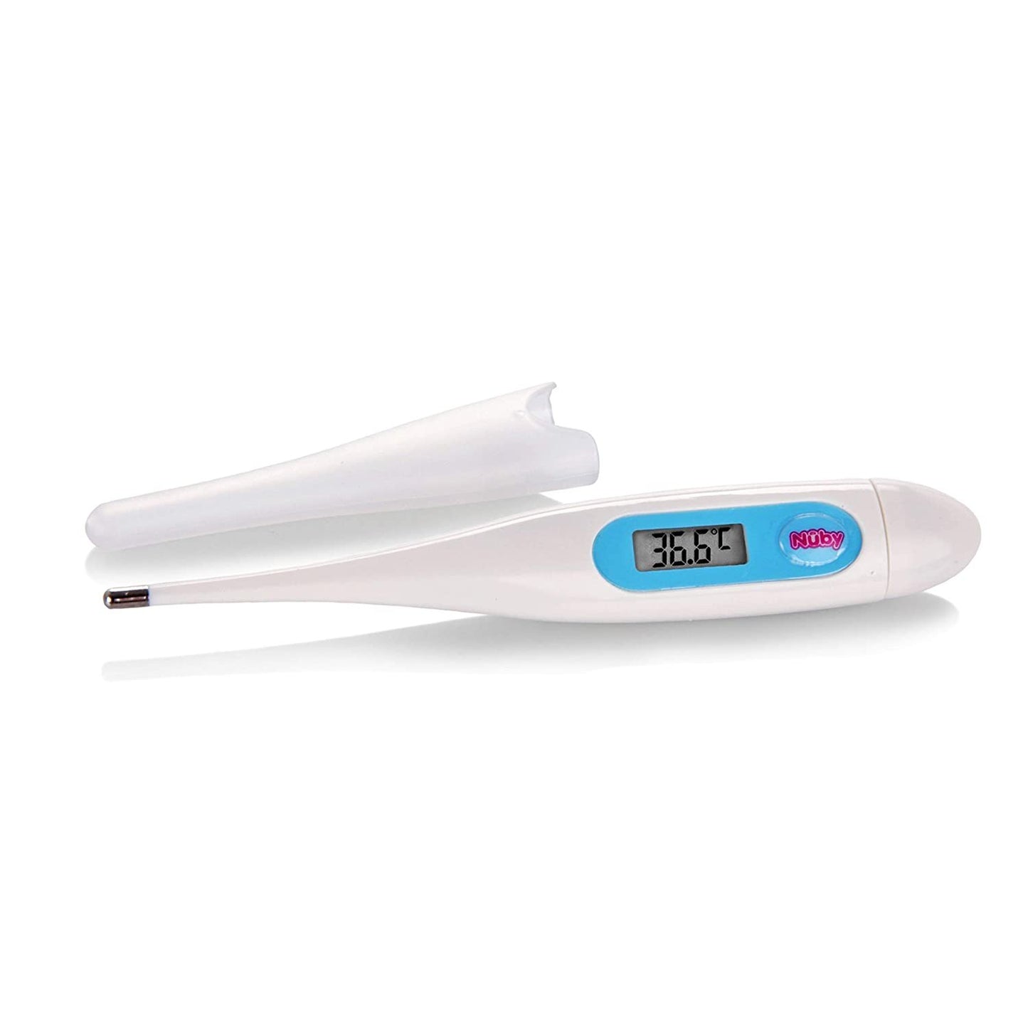 Nuby Digital Thermometer - Accurate Oral, Underarm & Rectal Use Thermometer with Hygienic Cover