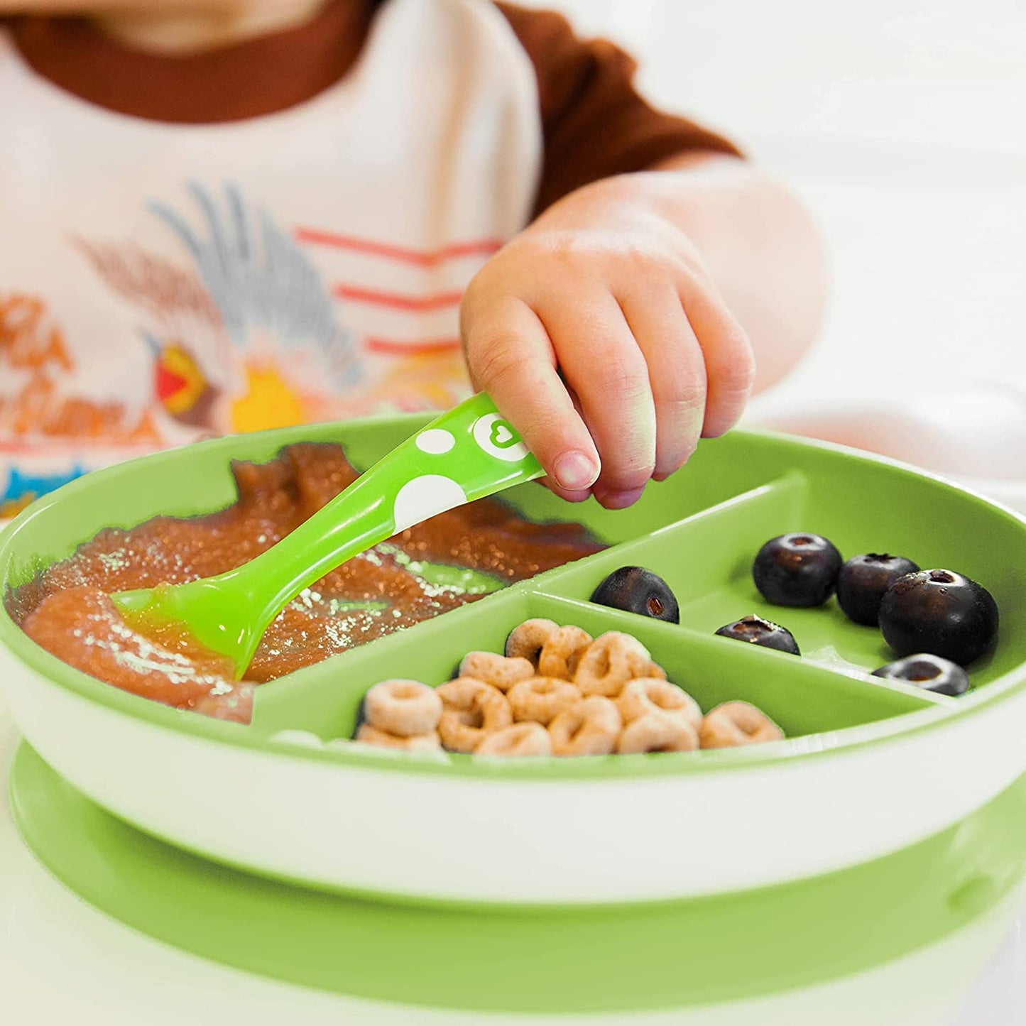 Munchkin Stay Put Divided Suction Plates, Pink/Purple