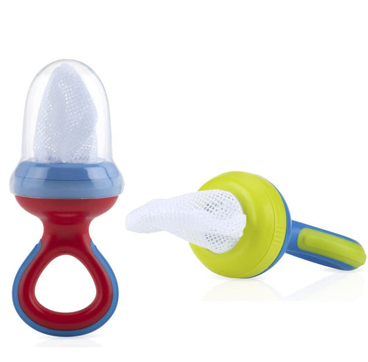 Nuby Nibbler Mesh First Soft Foods Feeder, 2pk, Blue/Red