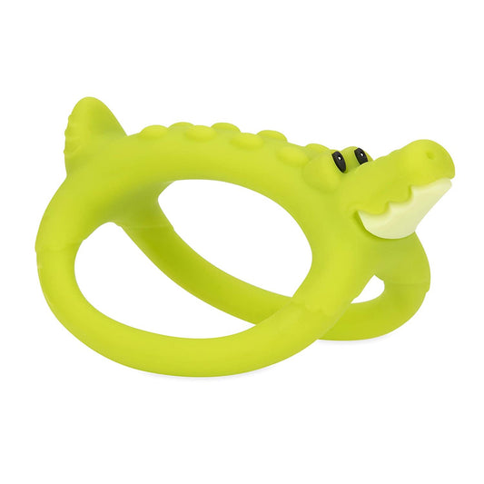 Nuby 100% Silicone Loopals Easy Grip Loopy Legs Teether: 3M+, Alligator Character
