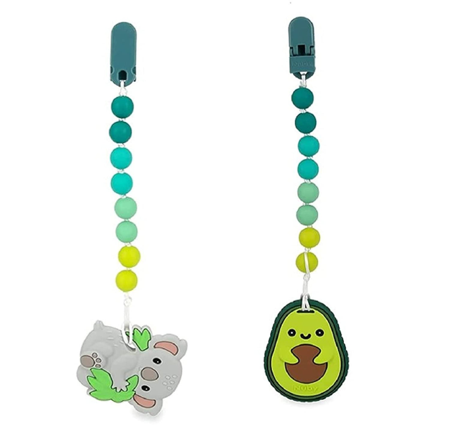 Nuby All Silicone Teether with Bonus Silicone Pacifinder with Clip - 3+ Months, 1pk, Koala
