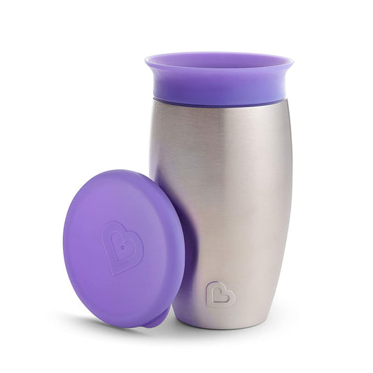 Munchkin Stainless Steel Miracle 360 10oz Sippy Cup, Pink