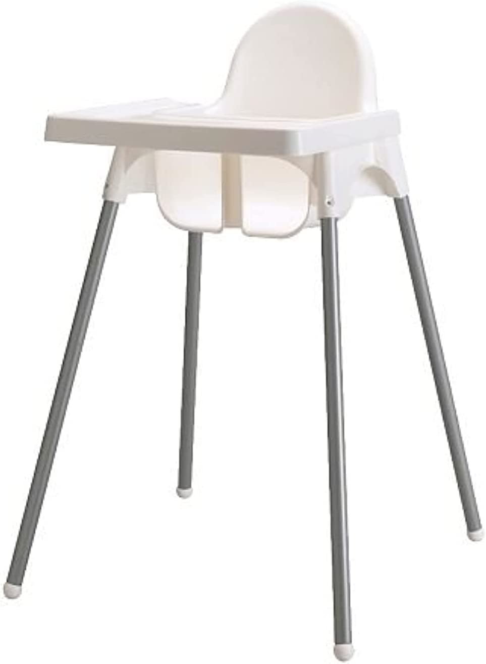 IKEA ANTILOOP Highchair with Safety Belt, White, Silver Color and ANTILOOP Highchair White