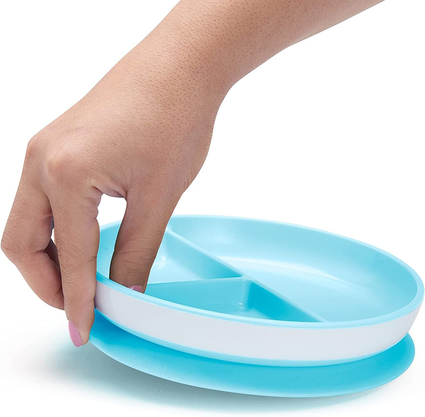 Munchkin Stay Put Divided Suction Plates, Pink/Purple