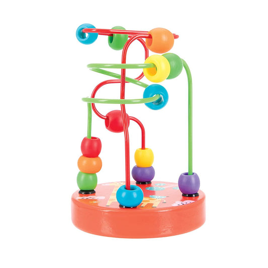 Nuby Coloful Mini Wooden Bead Maze Roller Coaster- Early Educational Toy