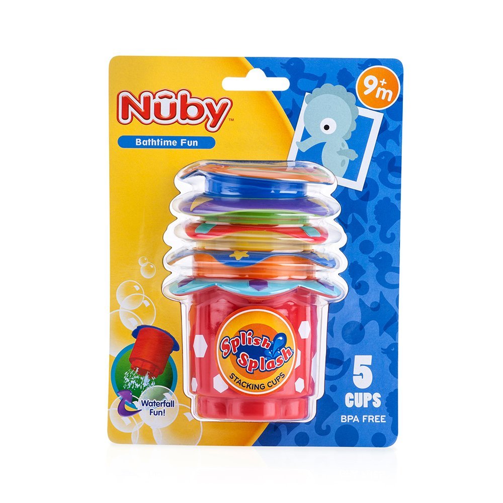 Nuby Splish Splash Bath Stacking Cups, 5 Pack