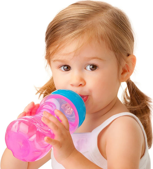 Nuby No-Spill Gripper Cup, Sippy Cup for Baby and Toddler, 10 Ounce, Colors May Vary, 5"