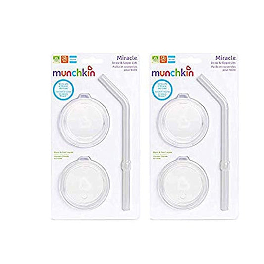 Munchkin Sippy and Straw Lids for Miracle 360 Cups, 3 Piece Set 2 Pack
