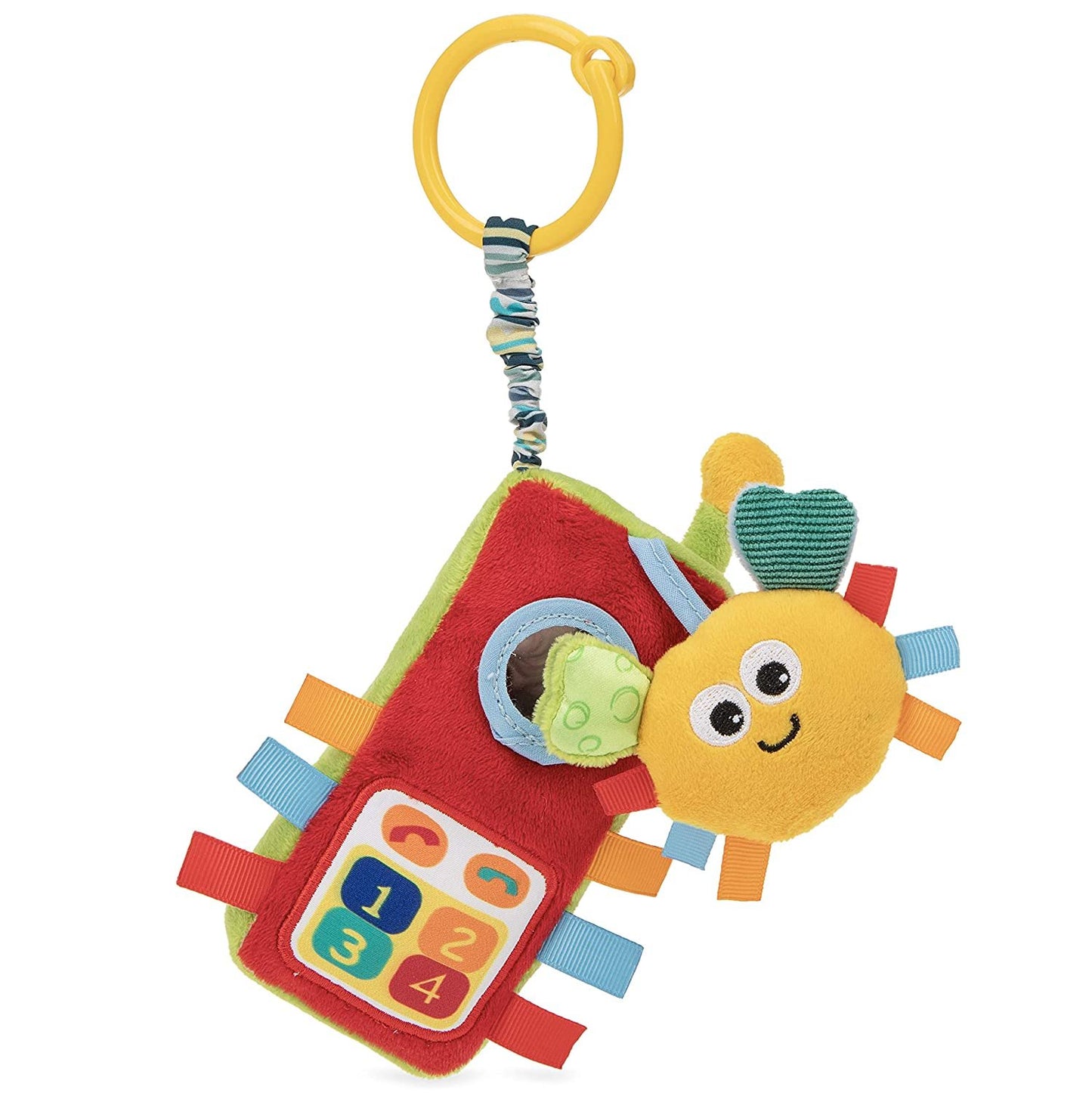 Nuby Plush Phone Pals Musical Hanging Toy with Connector Ring: 0M+, Multi