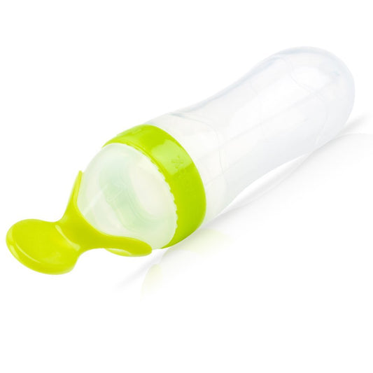 Nuby Garden Fresh Silicone Squeeze Feeder with Spoon and Hygienic Cover Colors May Vary
