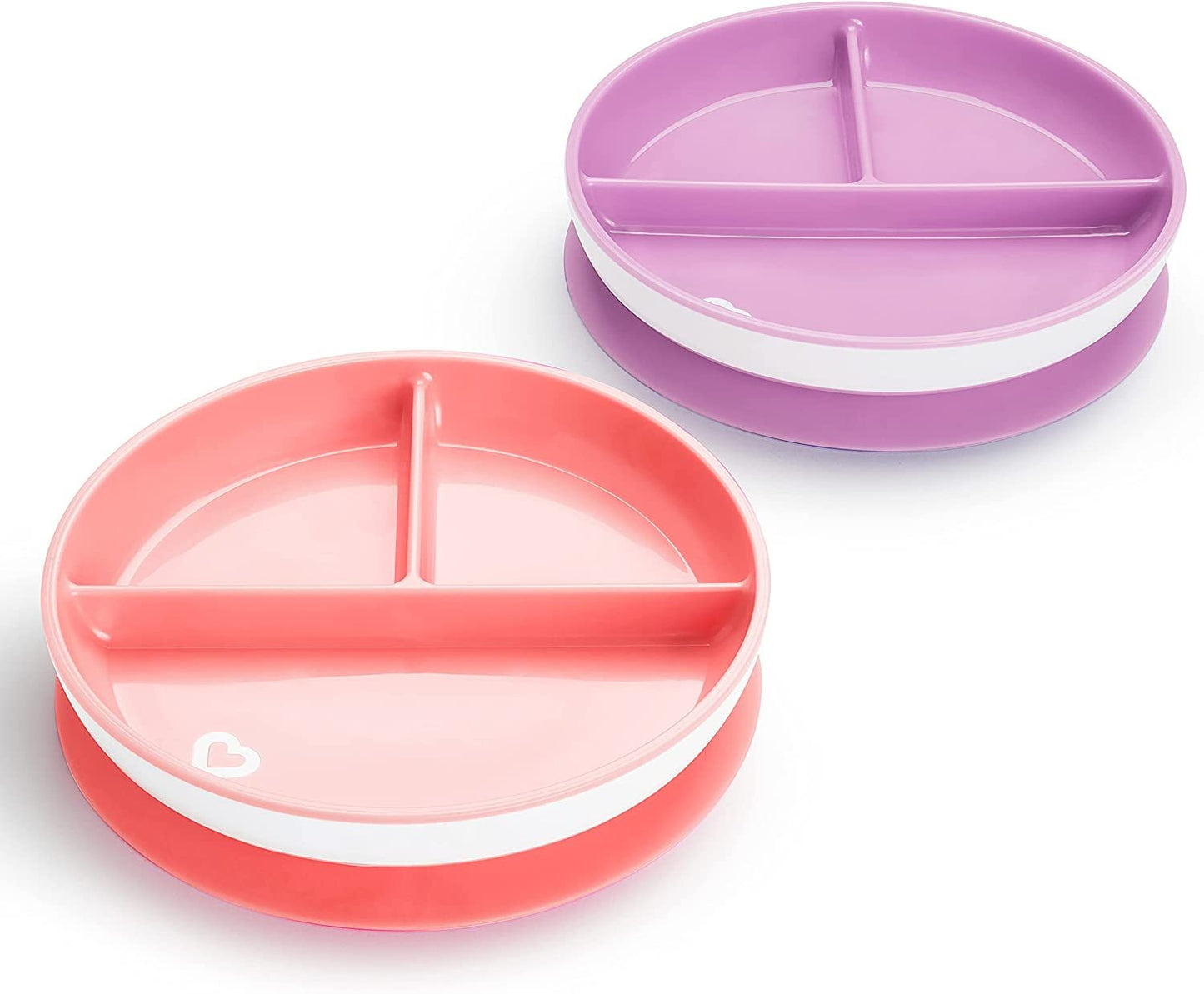 Munchkin Stay Put Divided Suction Plates, Pink/Purple