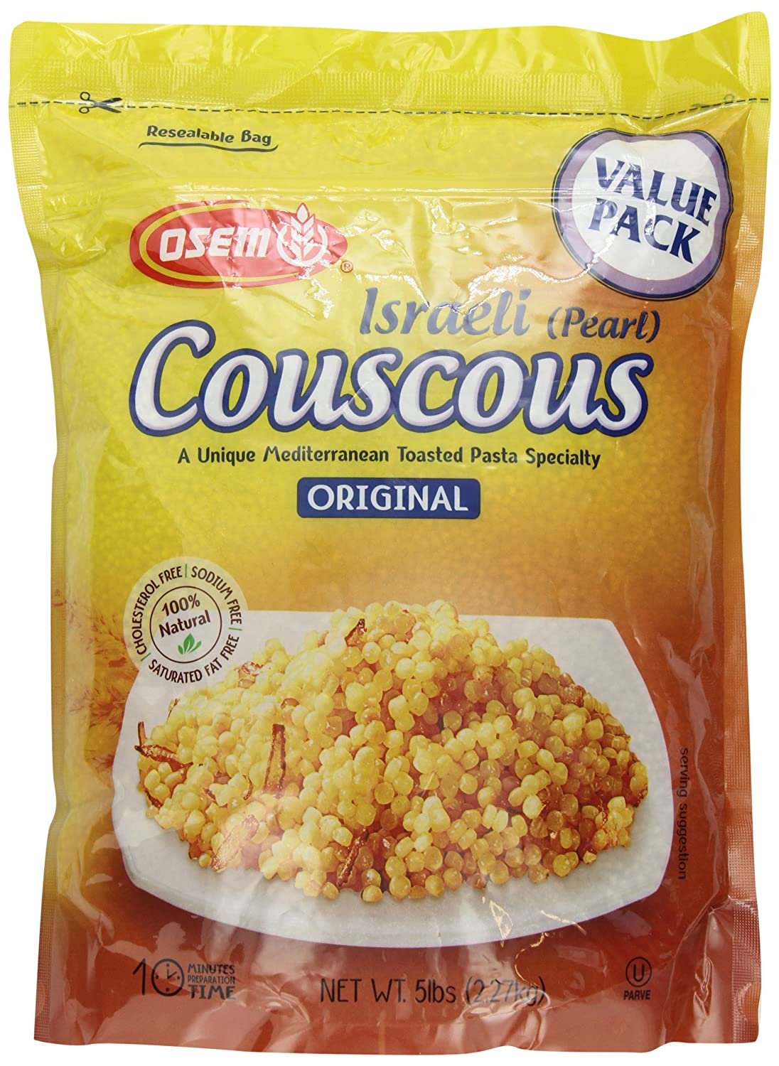 The Original Israeli Couscous by Osem Pearl Couscous 5lb/80oz Resealable Bag