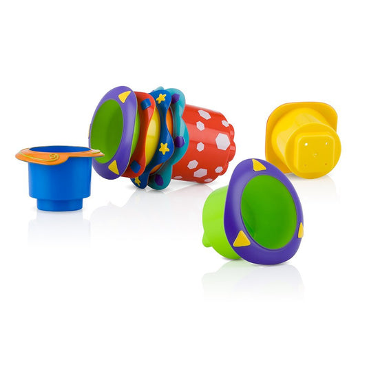 Nuby Splish Splash Bath Stacking Cups, 5 Pack