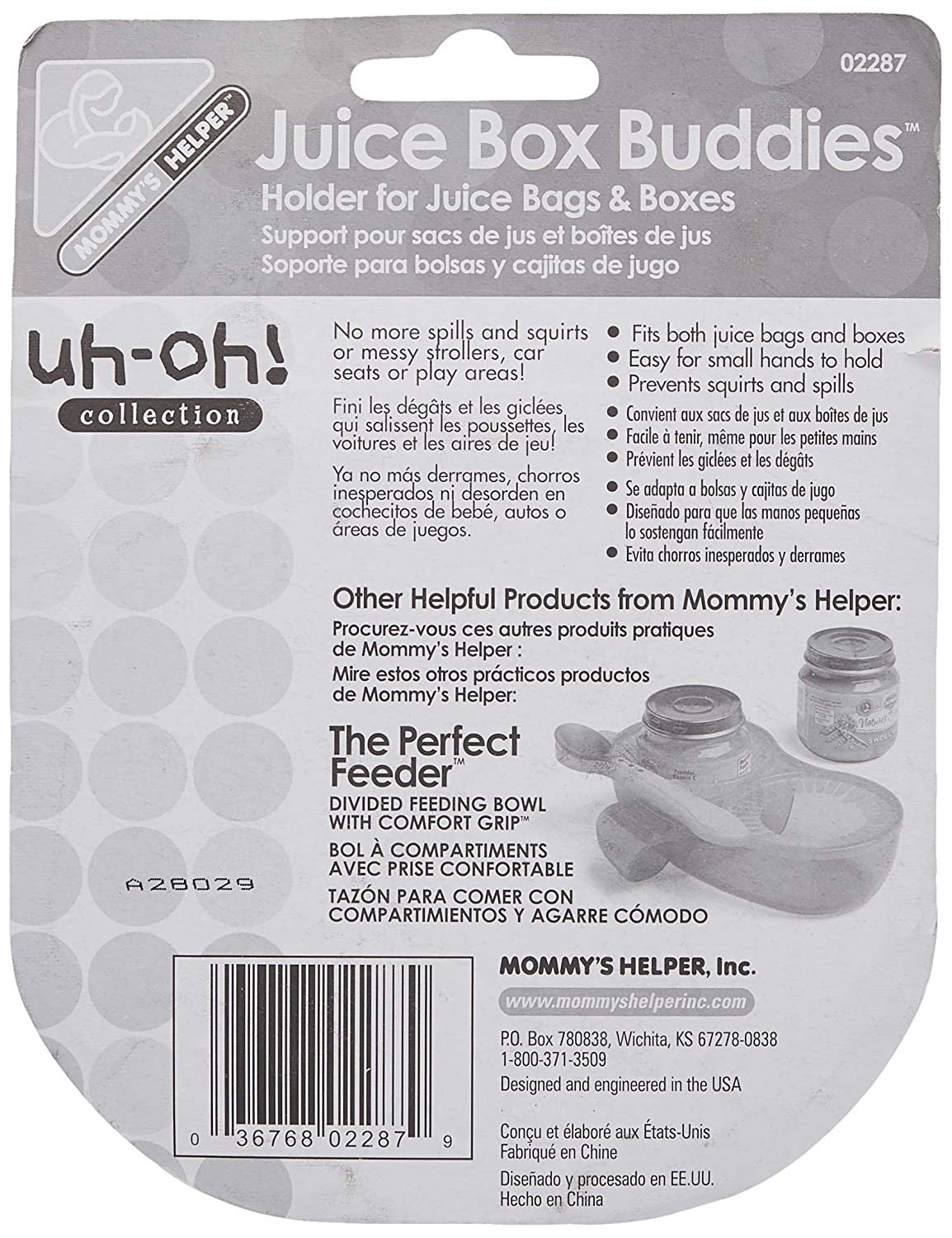 Mommys Helper Juice Box Buddies Holder for Juice Bags and Boxes, Colors May Vary
