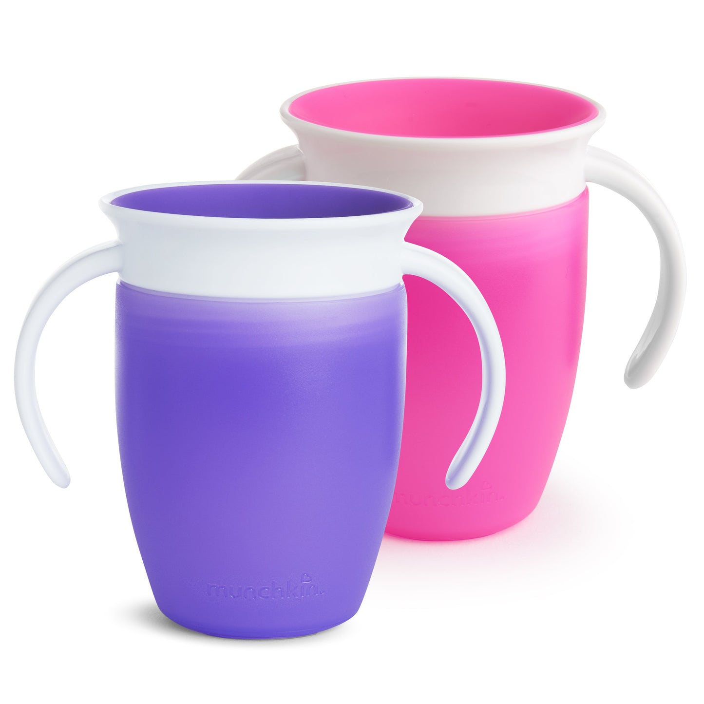 Munchkin Miracle 360 Trainer Cup, 7oz, 2pk, Pink/Purple