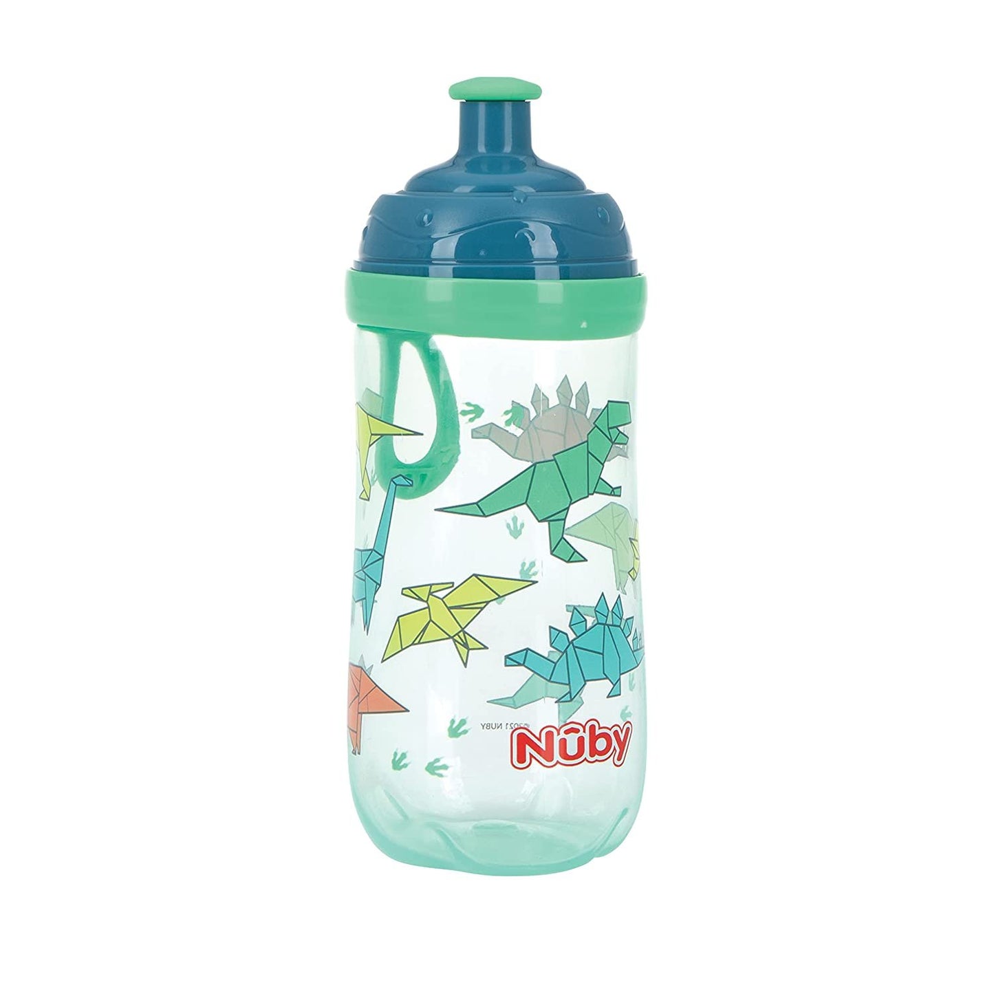 Nuby 2-Stage Busy Sipper Cup with No-Spill Silicone Spout and Free-Flow Pop-Up, 12 Ounce,Assorted( Colors/Designs May Vary)