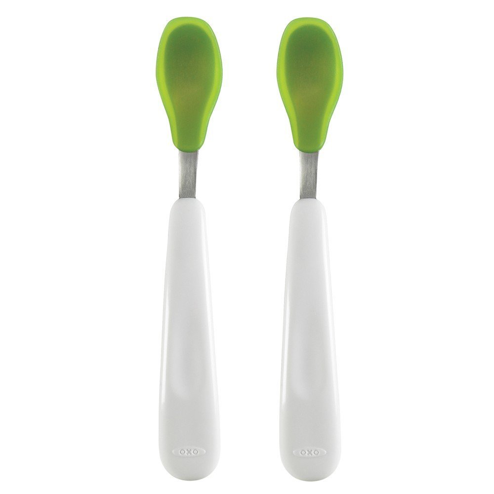 Great Value OXO Tot Feeding Spoon Set with Soft Silicone- Green