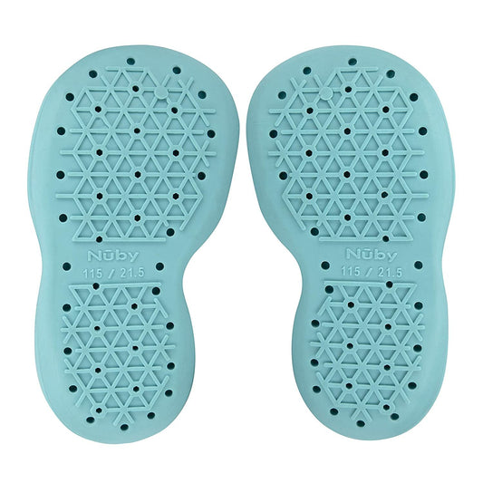 Nuby Snekz Comfortable Rubber Sole Sock Shoes for First Steps- Aqua Clouds/Medium 14-22 Months
