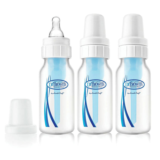 Dr. Brown's BPA Free Polypropylene Natural Flow Standard Neck Bottle, 4 oz - 3-Pack (Discontinued by Manufacturer)