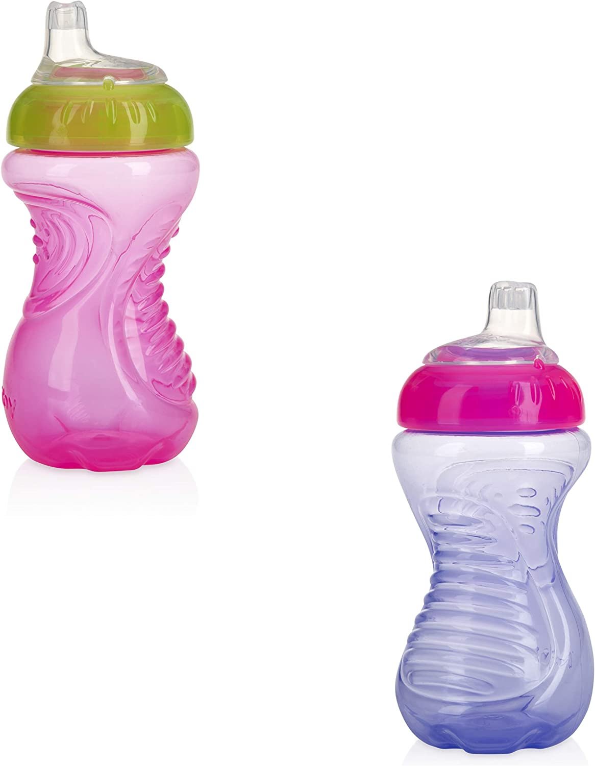 Nuby No-Spill Easy Grip Cup, 10 Ounce (Pink/Purple)