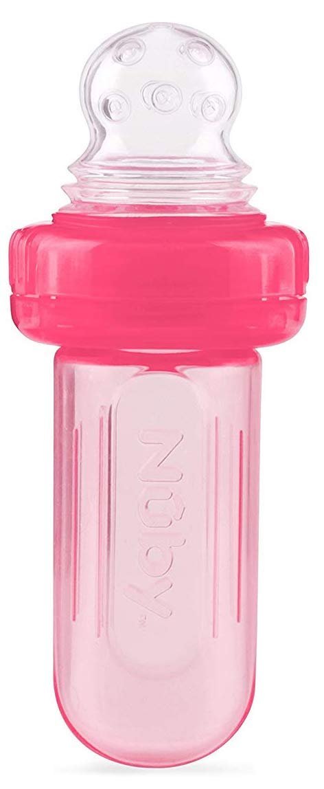 Nuby EZ Squee-Z Silicone Self Feeding Baby Food Dispenser - Colors May Vary