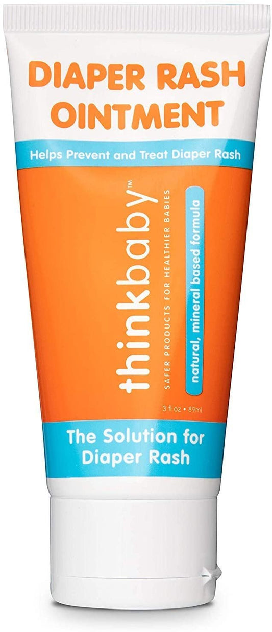 Thinkbaby Diaper Rash Ointment | Baby Rash Relief, Applies and Absorbs Easily | 14% Zinc Oxide, Free of Parabens, Phthalates, Dioxane and Toxic Chemicals - 3oz