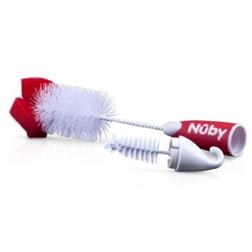 Bottle/Nipple Brush with Sponge Tip and and Hook Base
