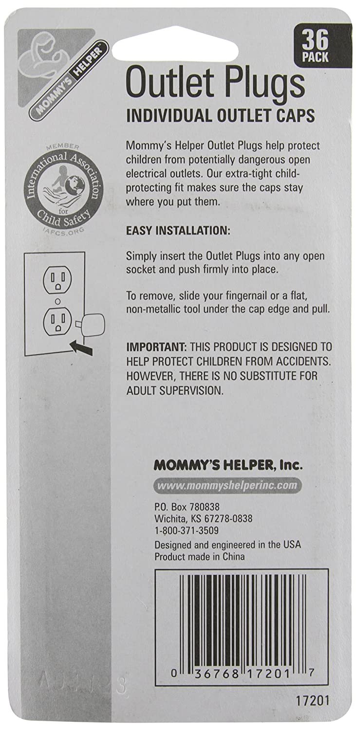 Mommy's Helper Outlet Plugs,White 36 Count