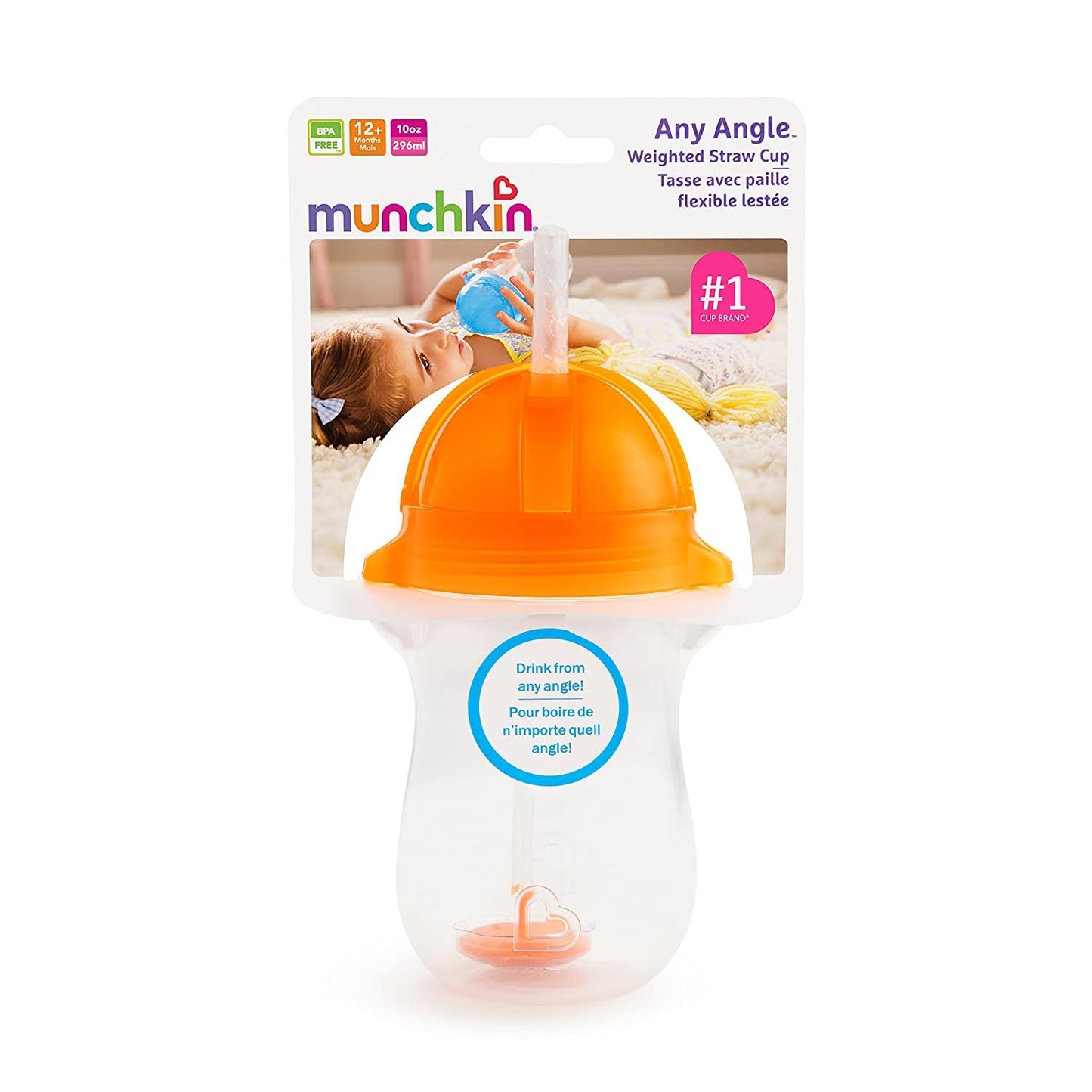 Munchkin Click Lock Any Angle Weighted 2 Piece Straw Cup