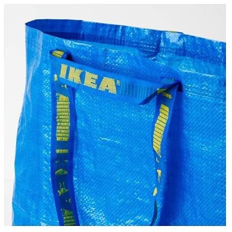 2 Ikea Frakta Shopping Bags 10 Gal Blue Tote Multi Purpose Durable Material