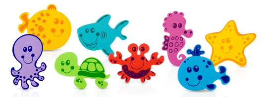 Nuby 16 Piece Bath Tub Foam, Animal Chara ers
