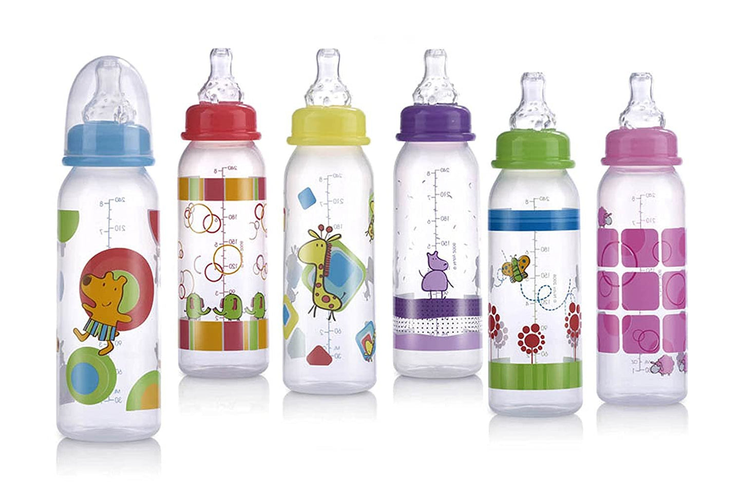 Nuby Printed Non Drip Standard Bottle, Colors May Vary, 2 Count