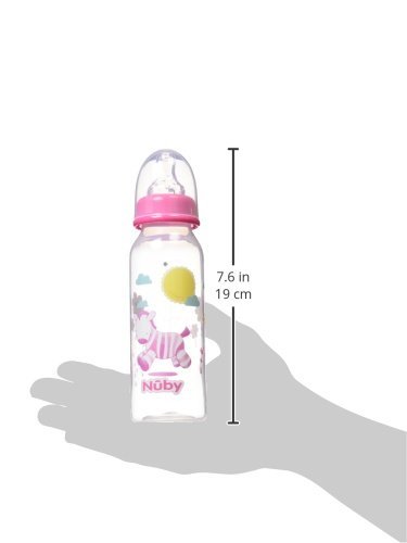 Nuby Printed Non Drip Standard Bottle, Colors May Vary, 2 Count