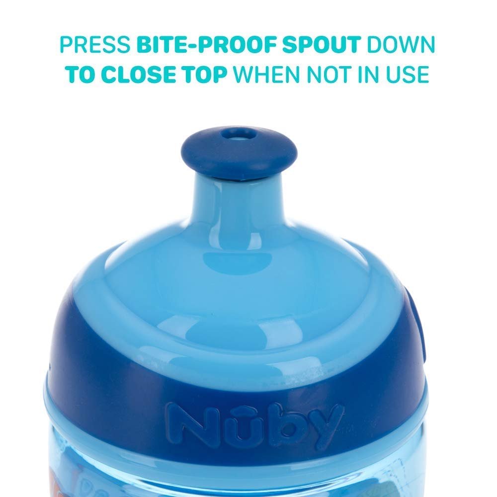 Nuby Thirsty Kids Tritan Free Flow Pop Up Super Slurp Water Bottle