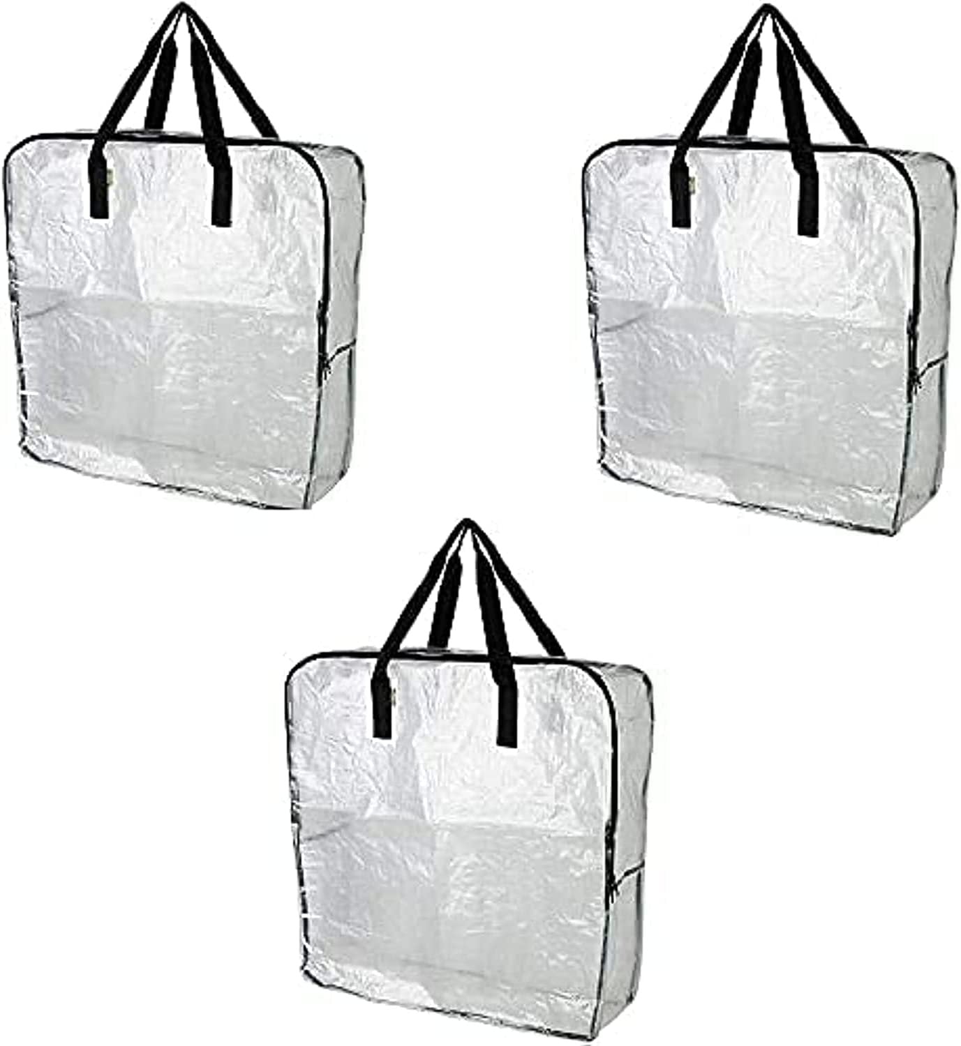Ikea DIMPA 3 pcs Extra Large Storage Bag, Clear Heavy Duty Bags, Moth and Moisture Protection Storage Bags