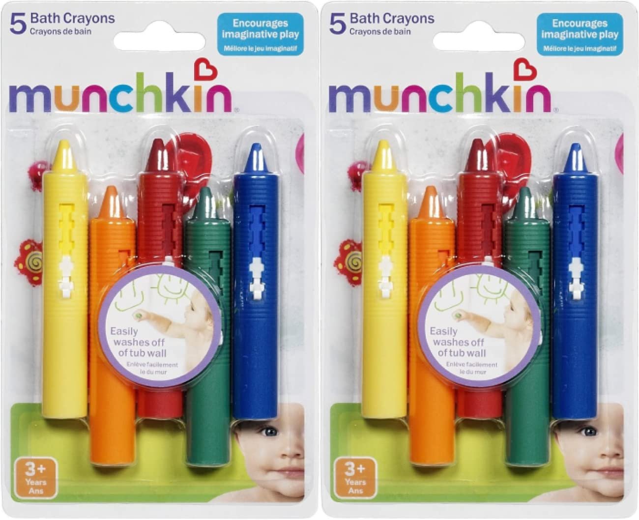 Munchkin 5 Piece Bath Crayons Set (Pack of 2)