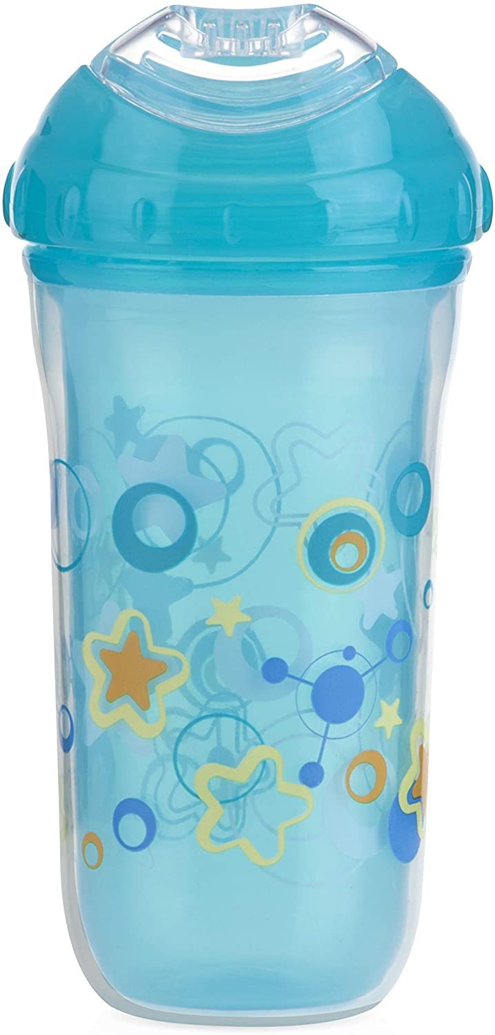 nuby no-spill insulated cool sipper, 9 ounce, colors may vary