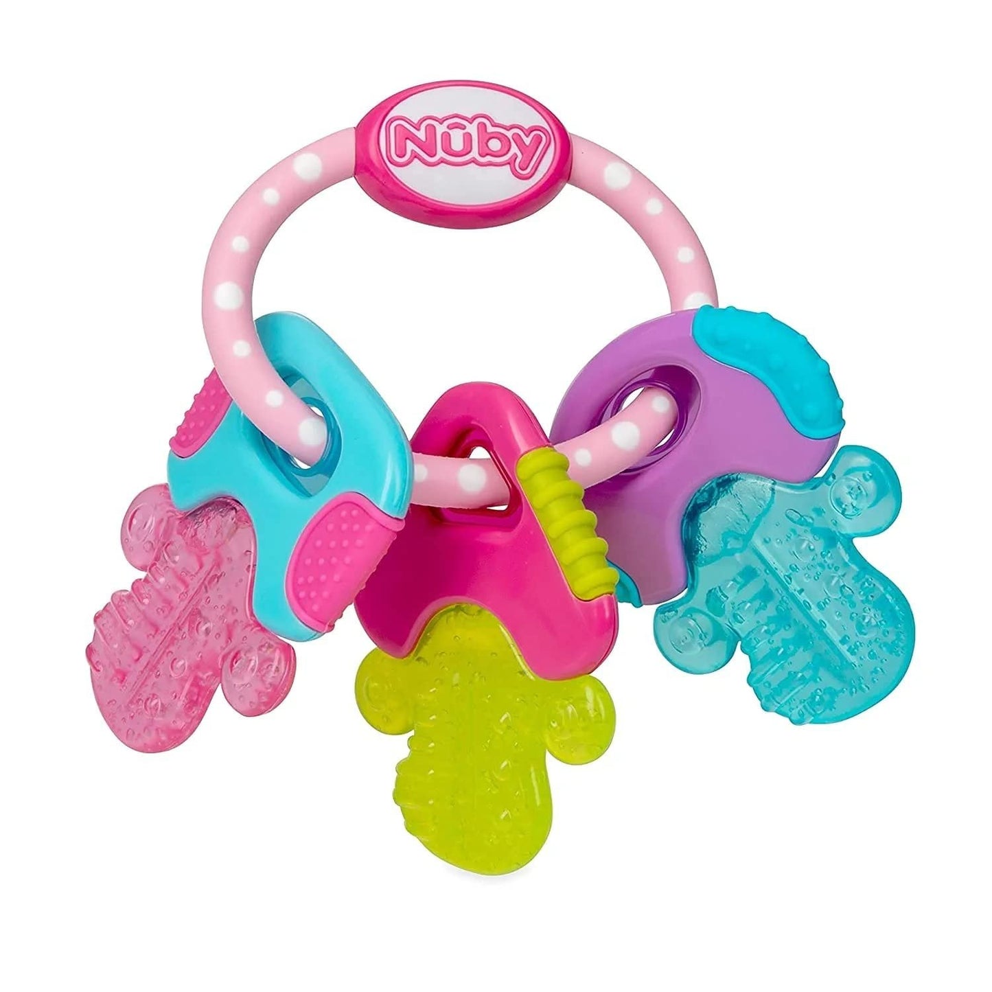 Nuby IcyBite Popsicle, Donut and Ice Cream Teether Ring and Ice Gel Teether Keys - 3+ Months
