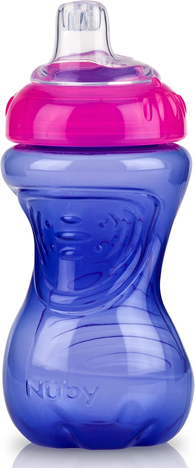 Nuby No-Spill Gripper Cup, Sippy Cup for Baby and Toddler, 10 Ounce, Colors May Vary, 5"