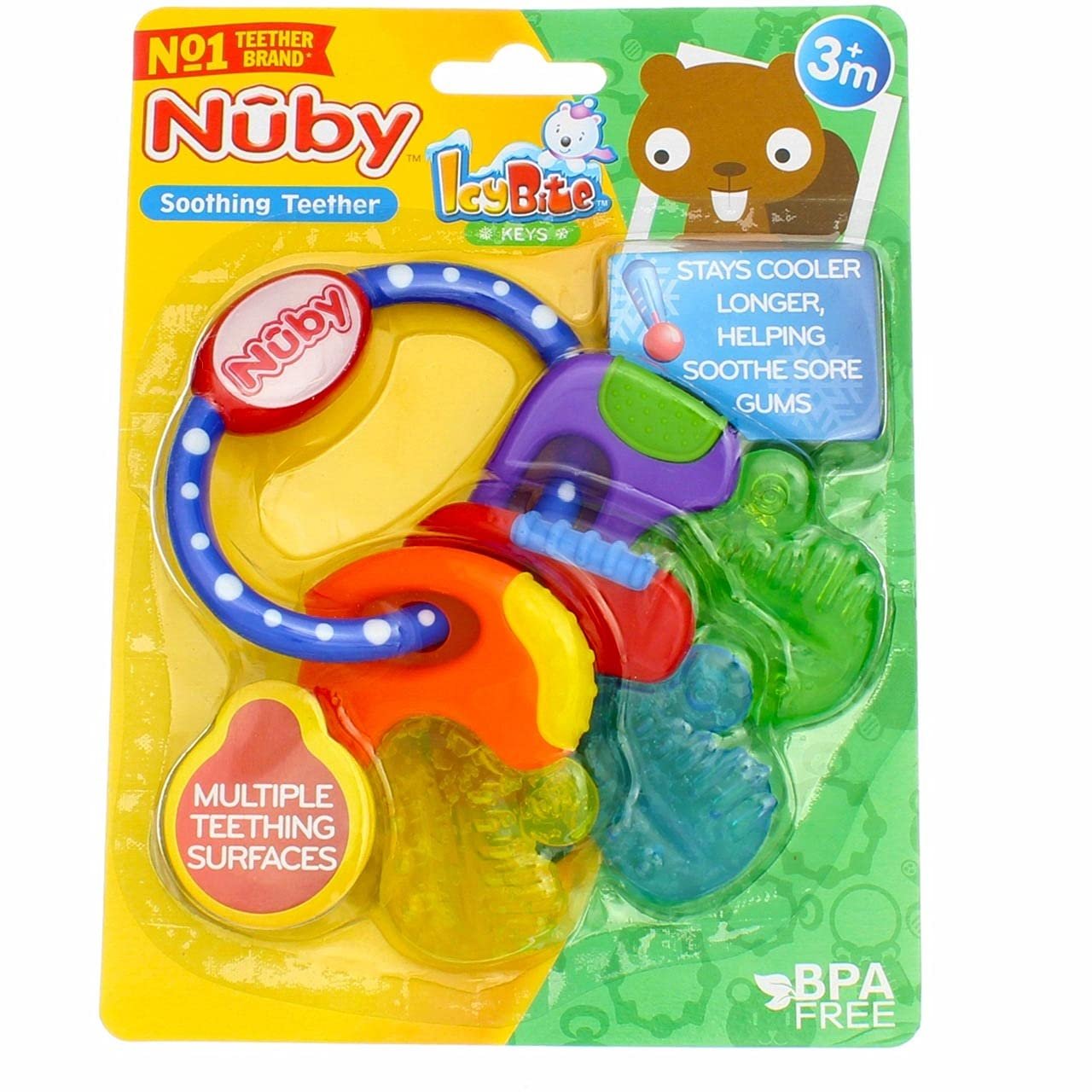 Nuby Icybite Hard/Soft Teething Keys - 2Pack